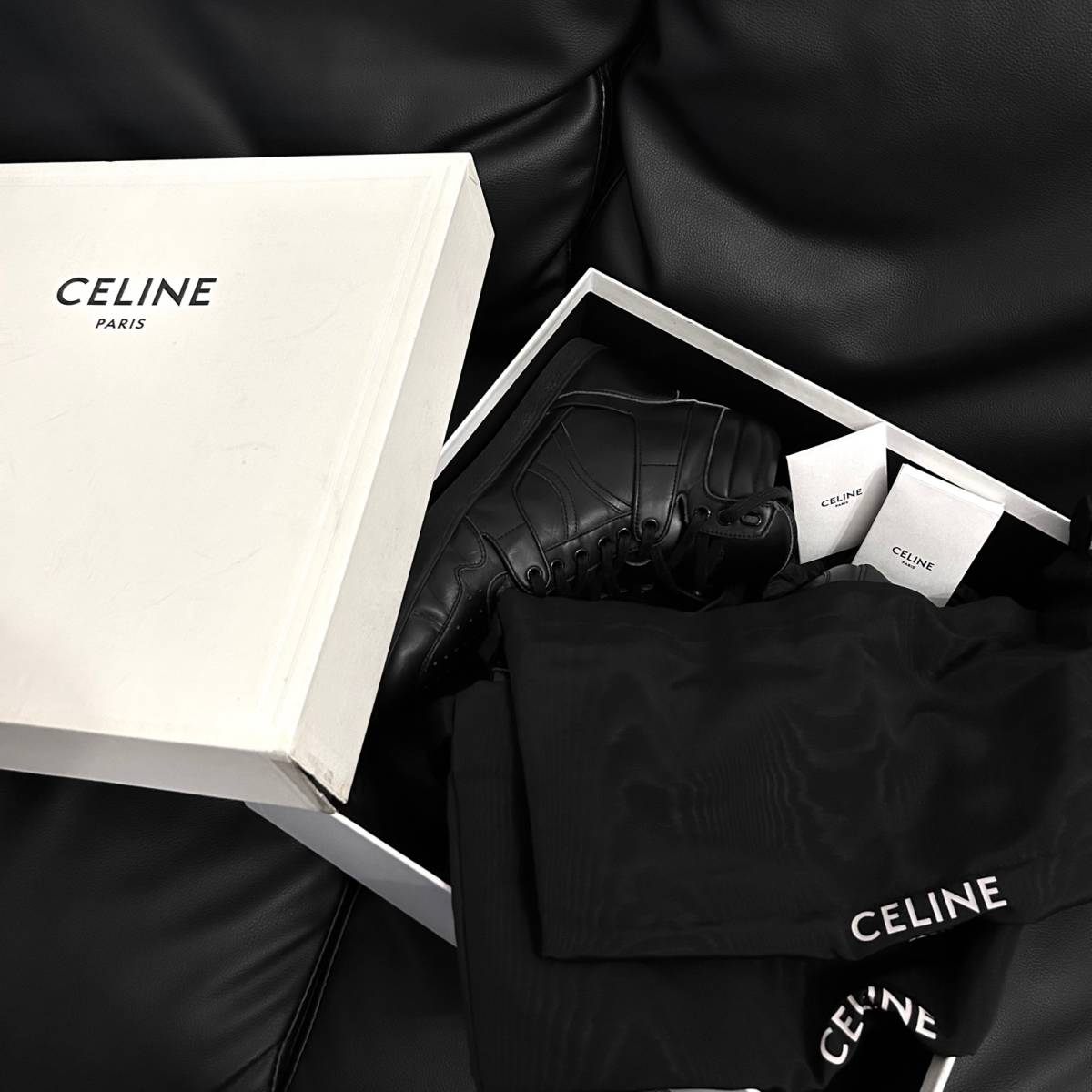 定価12万 正規品 CELINE BREAK MID LACE UP LEATHER SNEAKERS 43 定価12万 正規品 CELINE BREAK MID LACE UP LEATHER SNEAKERS 43