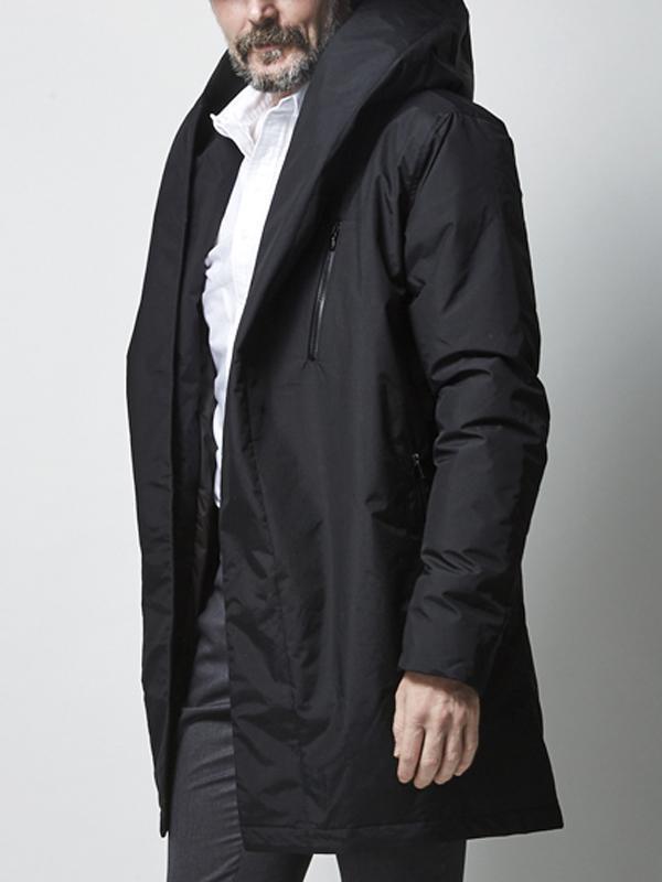 LEON掲載 定価10万円 junhashimoto HOOD WRAP DOWN COAT 4 黒　ジュンハシモト　ラップダウンコート　akm　wjk_画像3