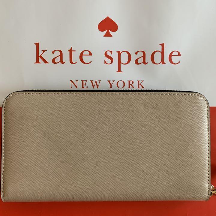 ◆新品　ケイトスペード/黒とベージュのバイカラーがモダンな収納力有　長財布　kate spade new york　WLR00120 　プレゼントに！　