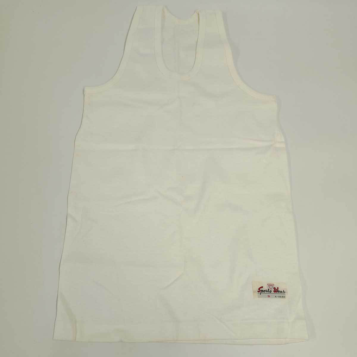 [ used ]DKS tank top running shirt S white unisex Vintage dead stock retro 