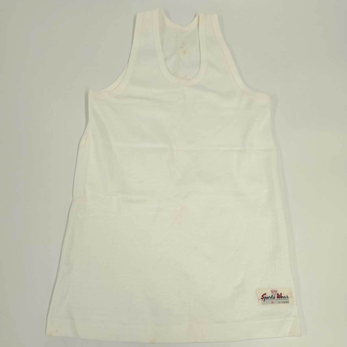 [ used ]DKS tank top running shirt S white unisex Vintage dead stock retro 
