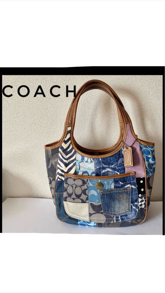 「10枚目の写真のバックと２個セット！」　　コーチ　COACH  ハンドバッグ　トートバッグ　パッチワーク 