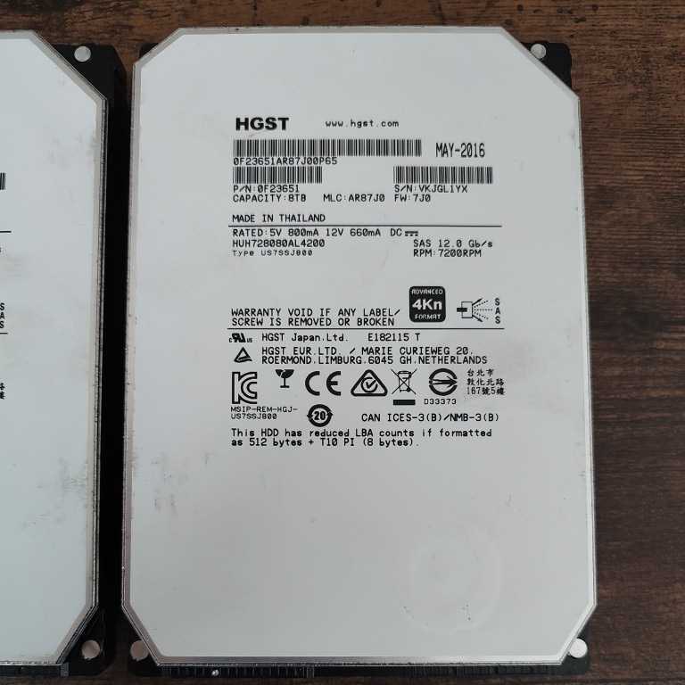 HGST HDD 8TB 4台セット SAS 12Gbps 4kn 日本 tukangkonten.com