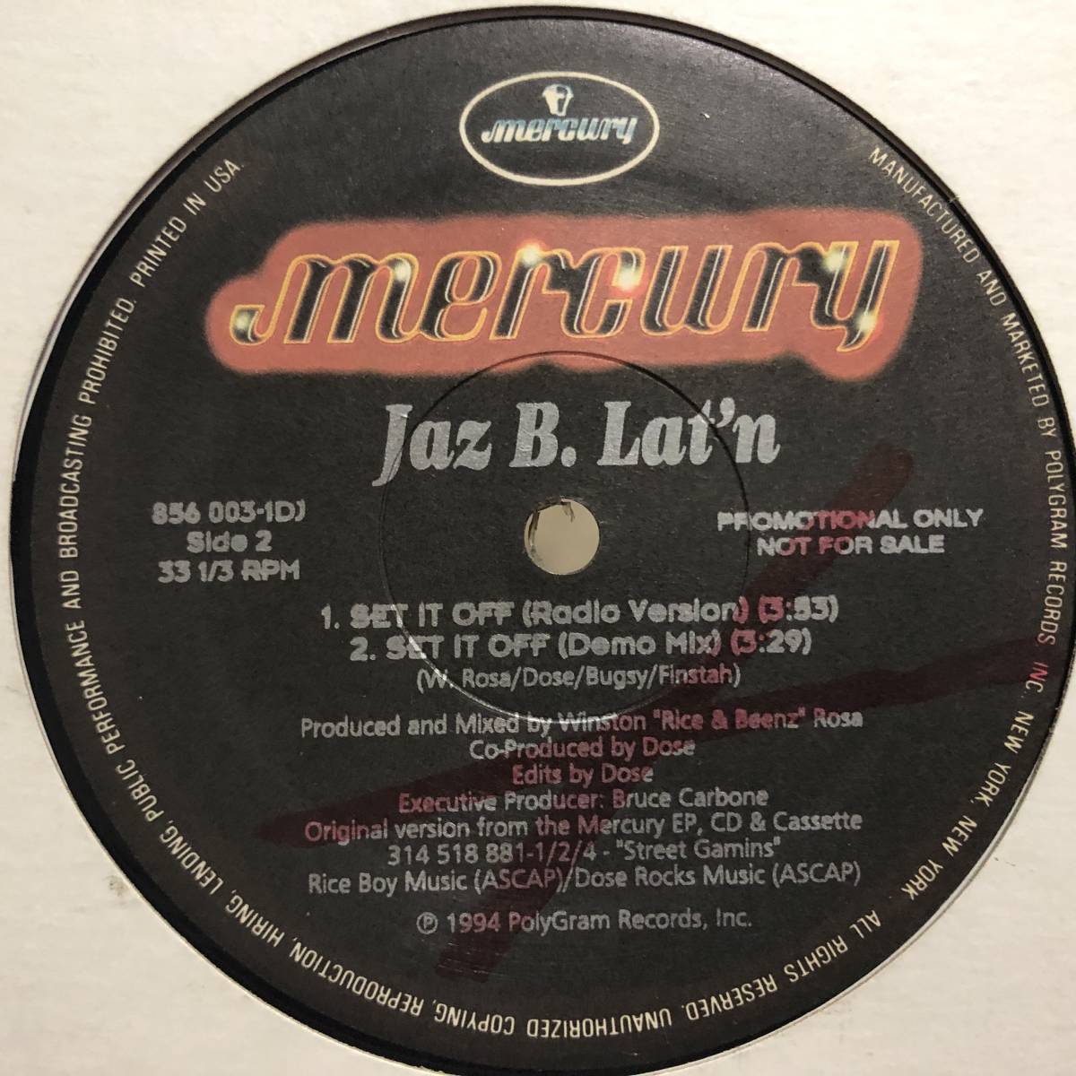 Jaz B.Latin Set It Off 1994 feat Mr.Lawnge Black Sheep Promo_画像2