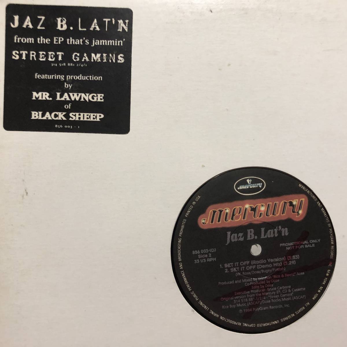 Jaz B.Latin Set It Off 1994 feat Mr.Lawnge Black Sheep Promo_画像1