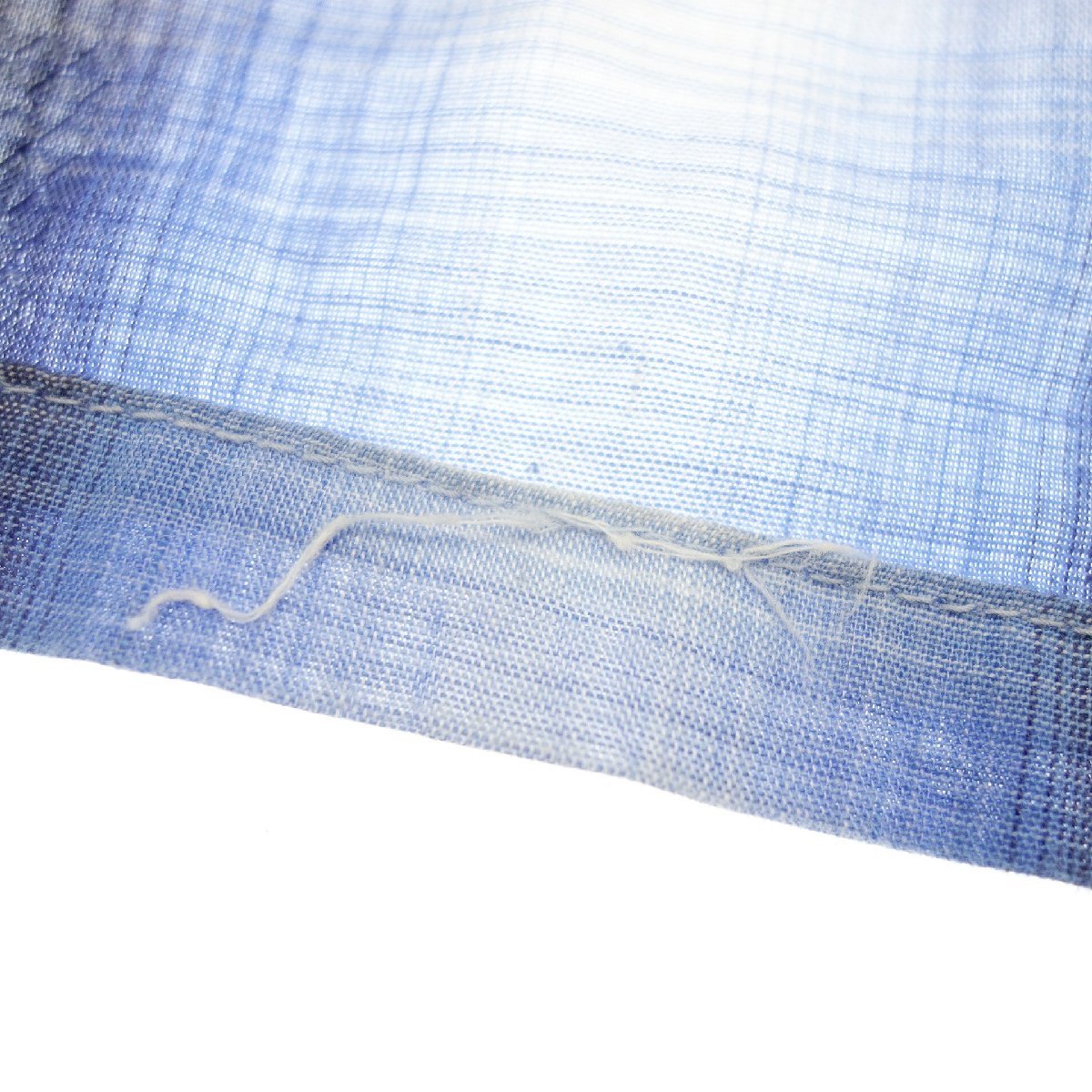美品◆60s Vntage ボックスシルエット オンブレ シャツ メンズ XL ブルー系【AFB30】の画像5