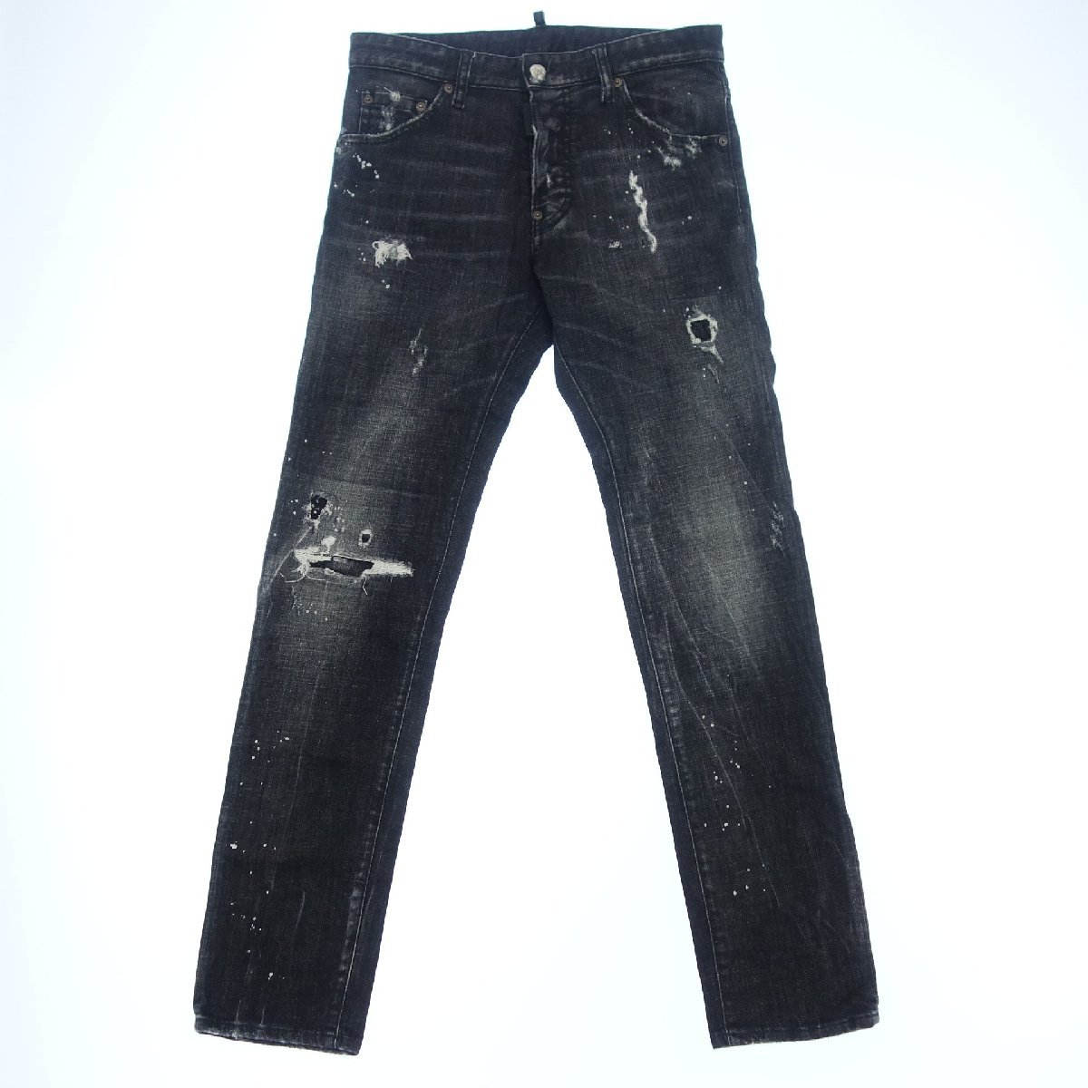 美品◆ディースクエアード デニムパンツ クラッシュ加工 Cool Guy Jean メンズ ブラック 44 Dsquared2【AFB36】_画像1