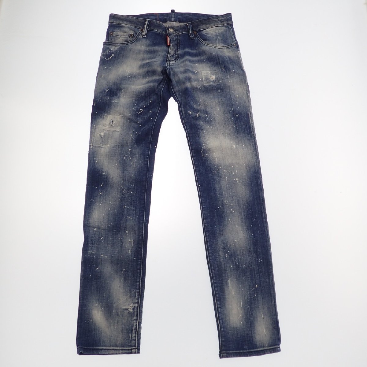 美品◆ディースクエアード デニムパンツ クラッシュ加工 メンズ 青 46 Anniversary Super Low Jean Dsquared2【AFB22】_画像1