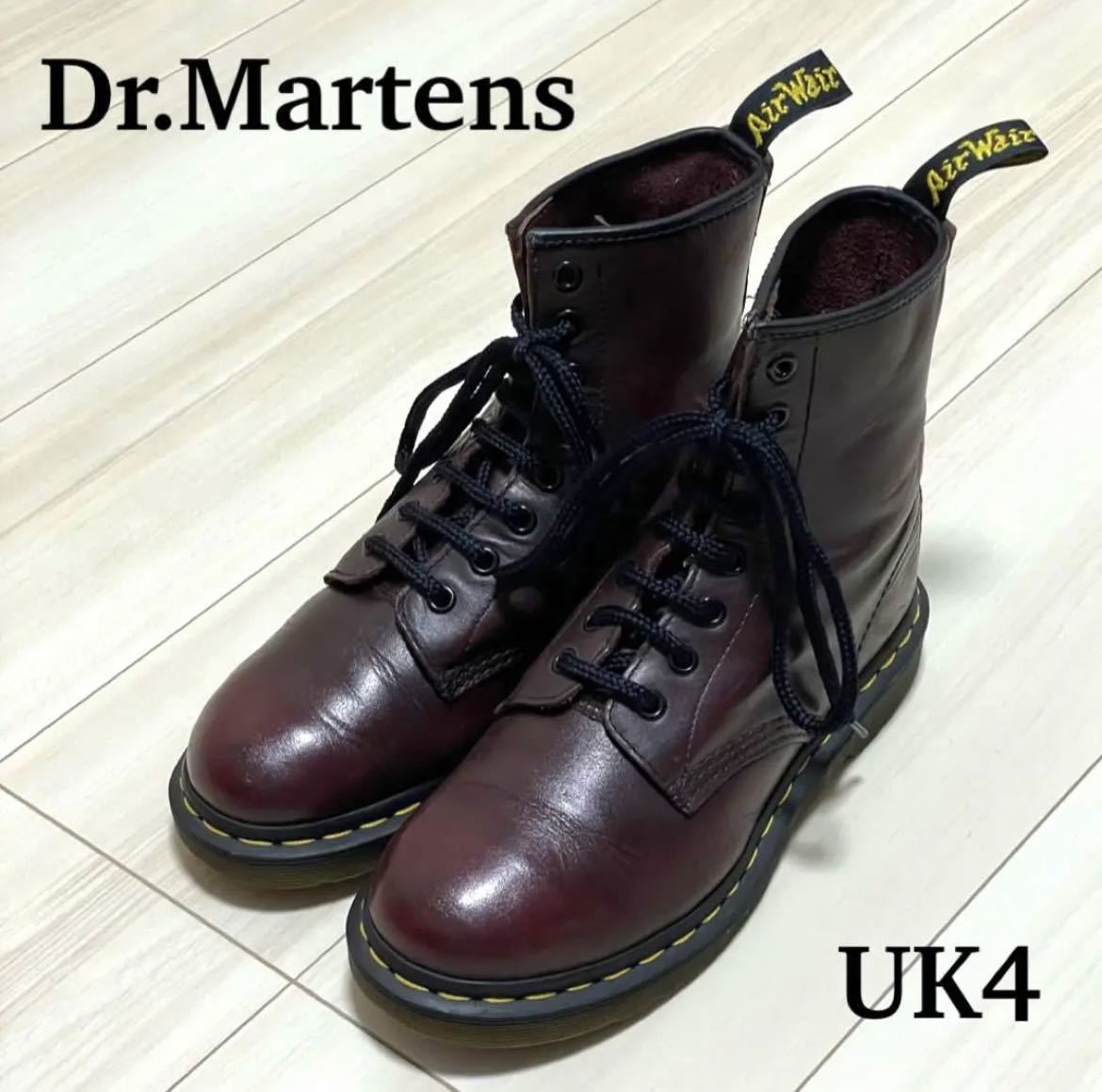 ★Dr.Martens ドクターマーチン 8ホール ブーツ 革靴 靴 バーガンディUK4★