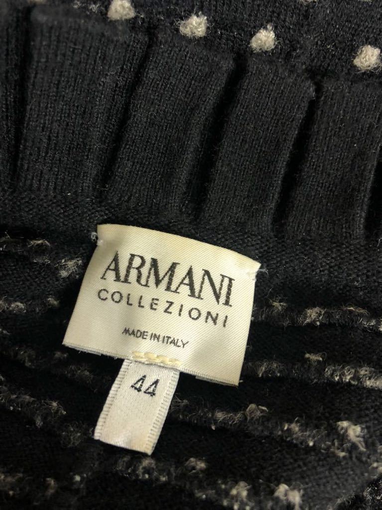 ARMANI COLLEZIONI アルマーニ　レディース　ブラック　ドット柄　花装飾　ニット　ジャケット　アウター　上着　44表記_画像4
