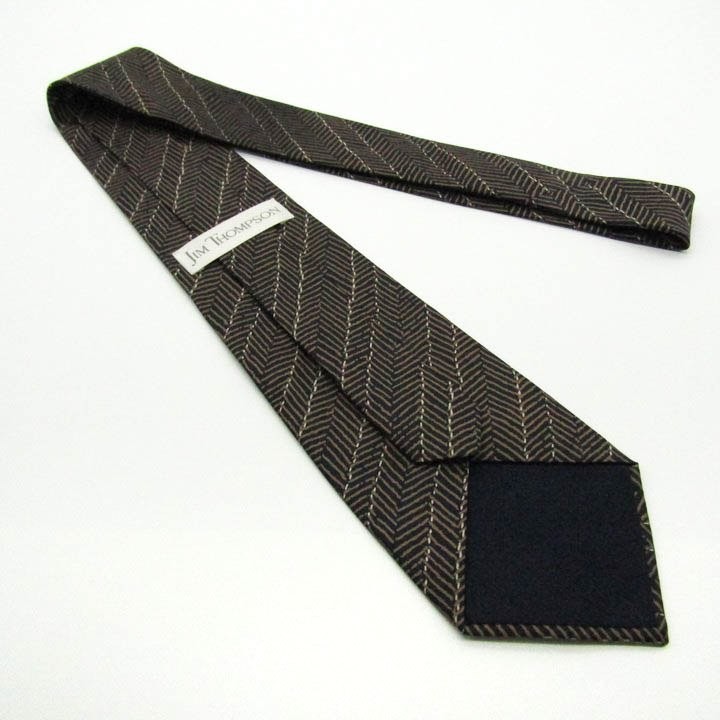  Jim Thompson jeb long reji men taru stripe pattern silk Thai made brand necktie men's navy superior article JIM THOMPSON