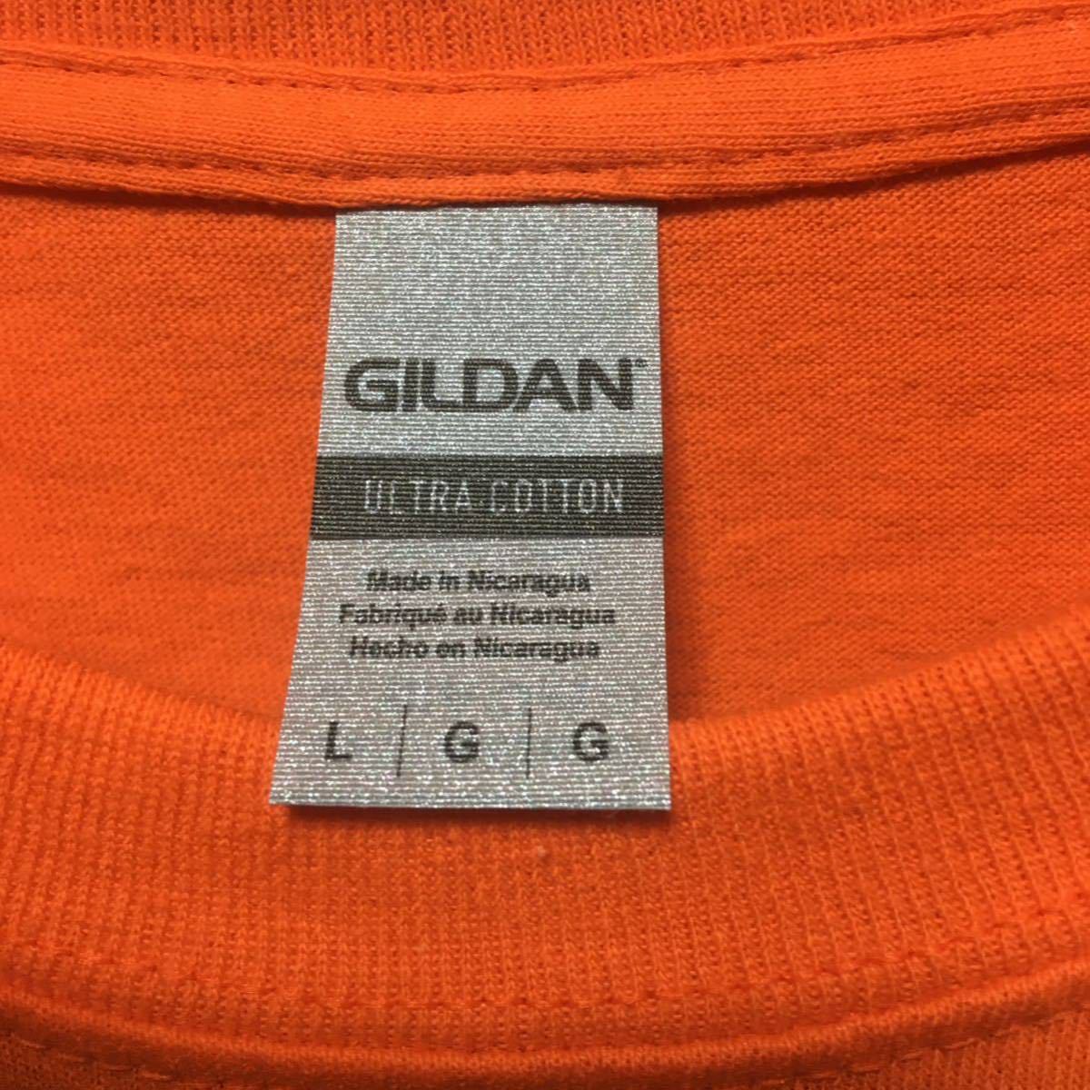 GILDAN オレンジ Lサイズ 半袖無地Tシャツ ポケット付き 6.0oz ギルダン☆_画像2