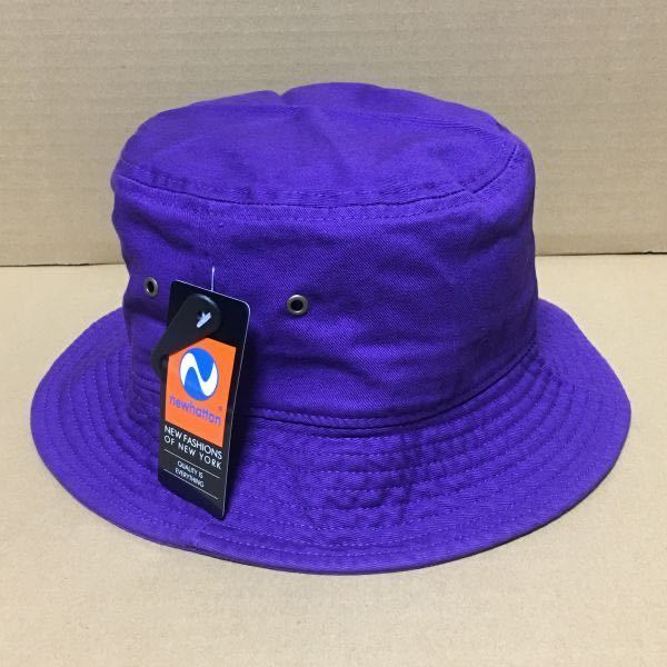 NEWHATTAN ツイルコットン パープル S/Mサイズ バケットハット バケハ ニューハッタン 帽子 紫 PURPLE☆_画像1