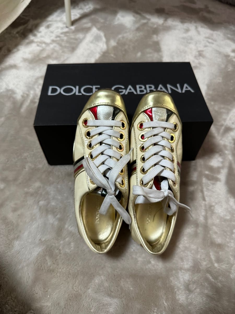 【ブランドシューズ】DOLCE&GABBANA ドルガバ　スニーカー　レディース【古着】24cm  お買い得　激安　ファッション　