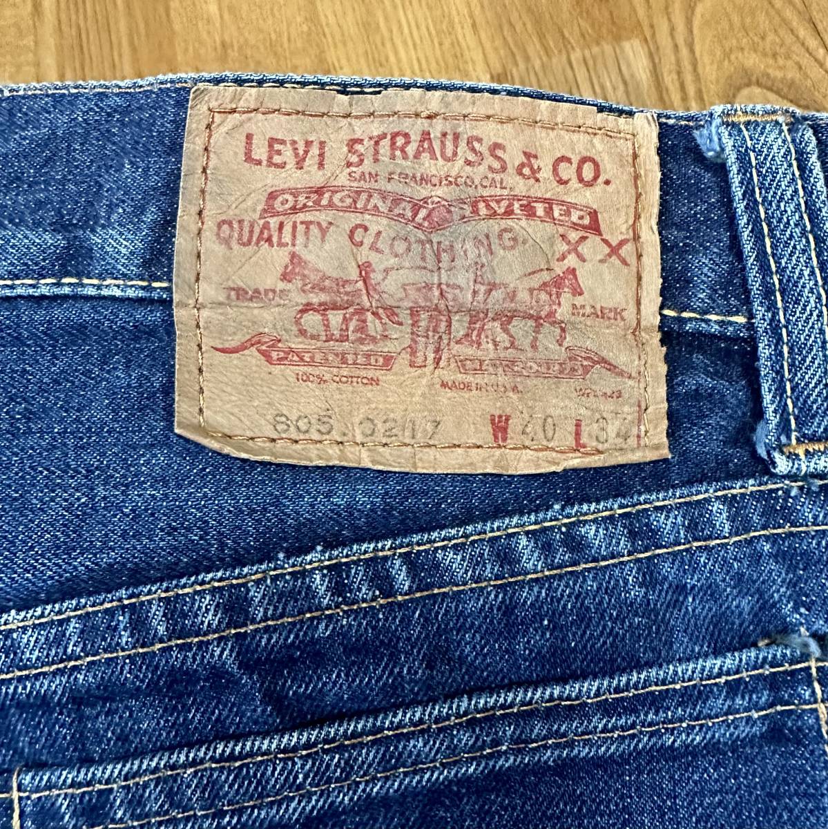 濃紺 70's Vintage Levi's 805-0217 W40 L34 66前期 スレキスタンプ