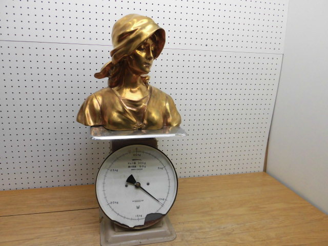 A.GORI　ブロンズ像 重量：10.8kg 西洋 真鍮製 女性胸像デザイン 置物 アンティーク オブジェ 金属工芸　管理番号209-31 - 3
