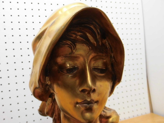 A.GORI　ブロンズ像 重量：10.8kg 西洋 真鍮製 女性胸像デザイン 置物 アンティーク オブジェ 金属工芸　管理番号209-31 - 7