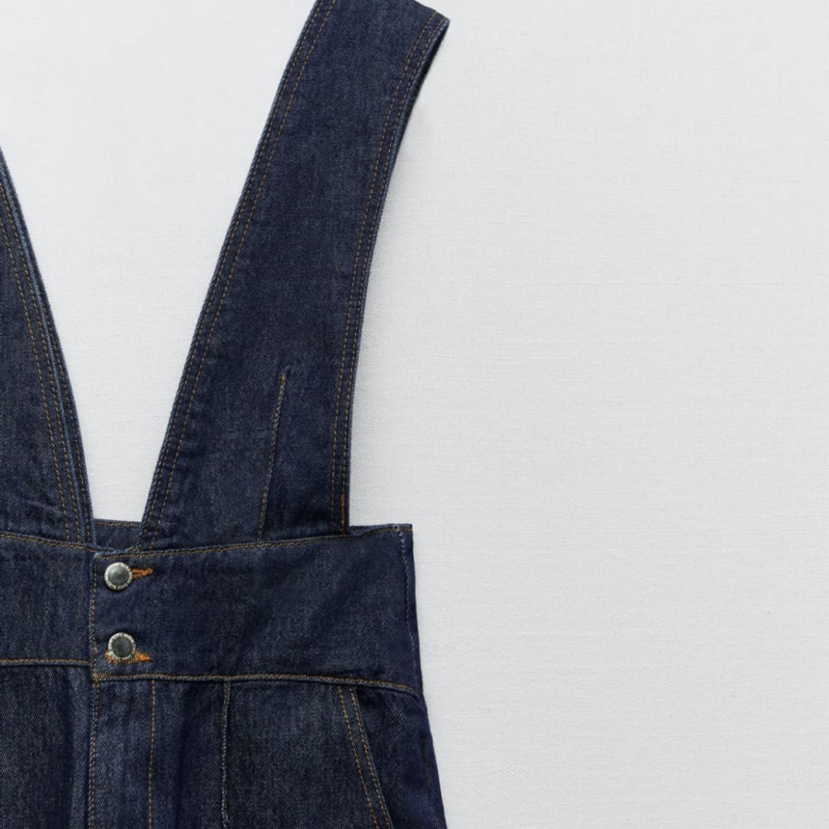 新品未使用タグ付】ZARA ザラ リラックスカットデニムサロペット L