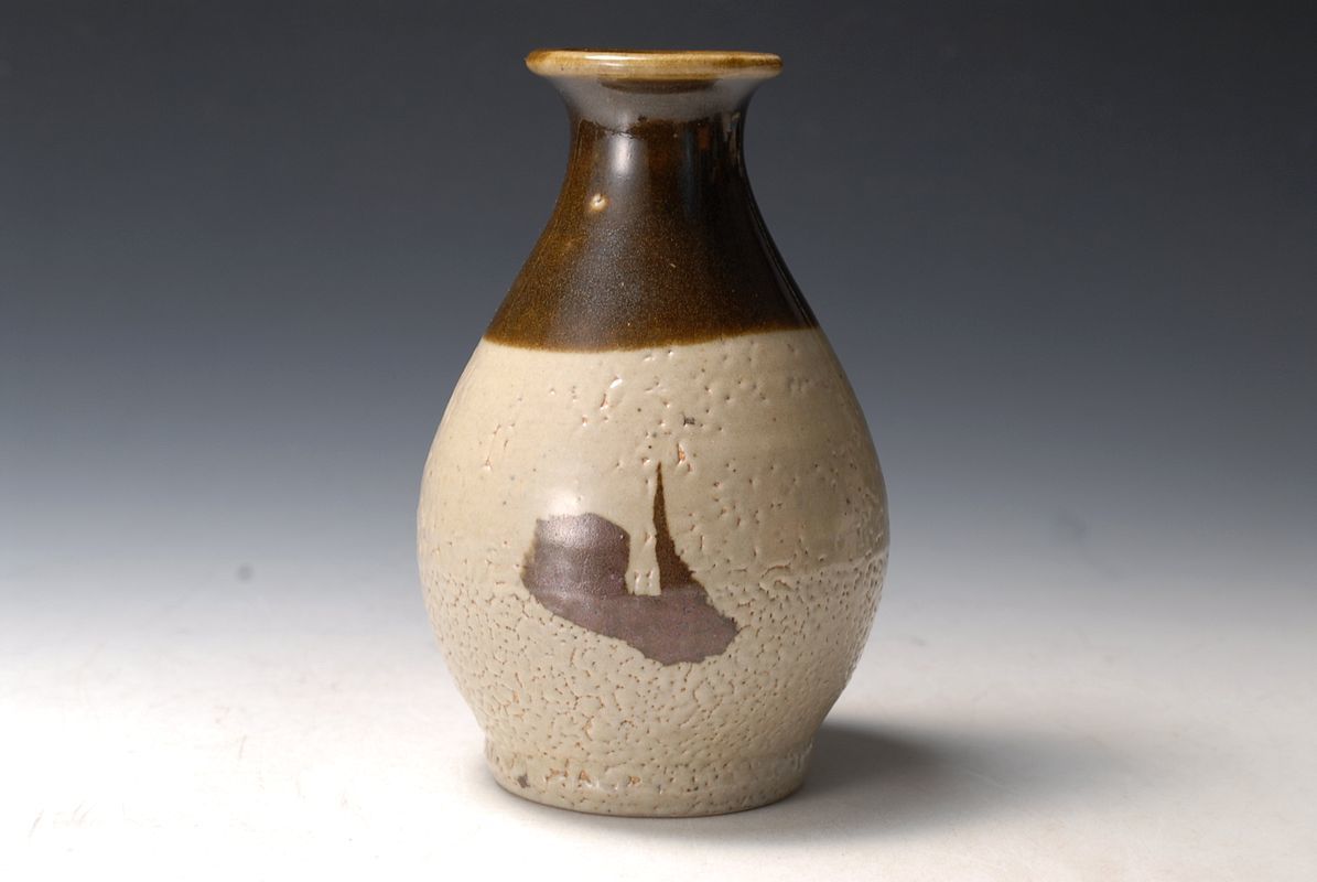 2548 益子 名工 濱田晋作 鉄絵徳利 未使用品 個展作 父 浜田庄司 濱田庄司-