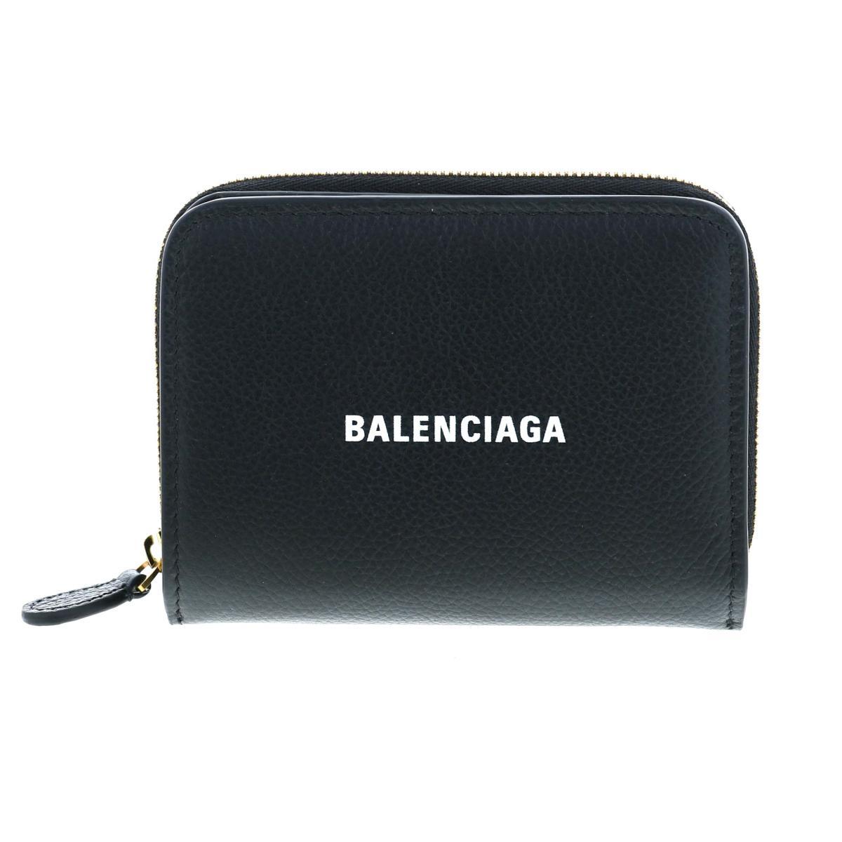 BALENCIAGA バレンシアガ 財布 二つ折り財布(小銭入有) 650871 Black Leather コンパクトウォレット