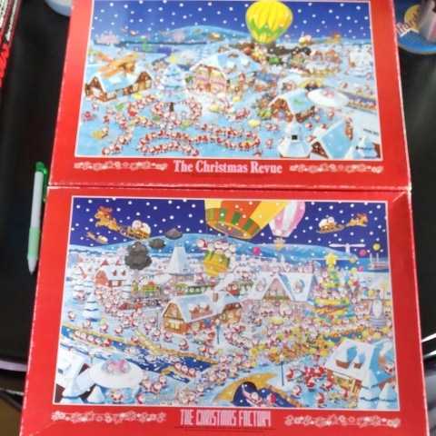 キディランド 光るジグソーパズル クリスマス レビュー ＋ ファクトリー 1000ピース ２個 サンタクロース