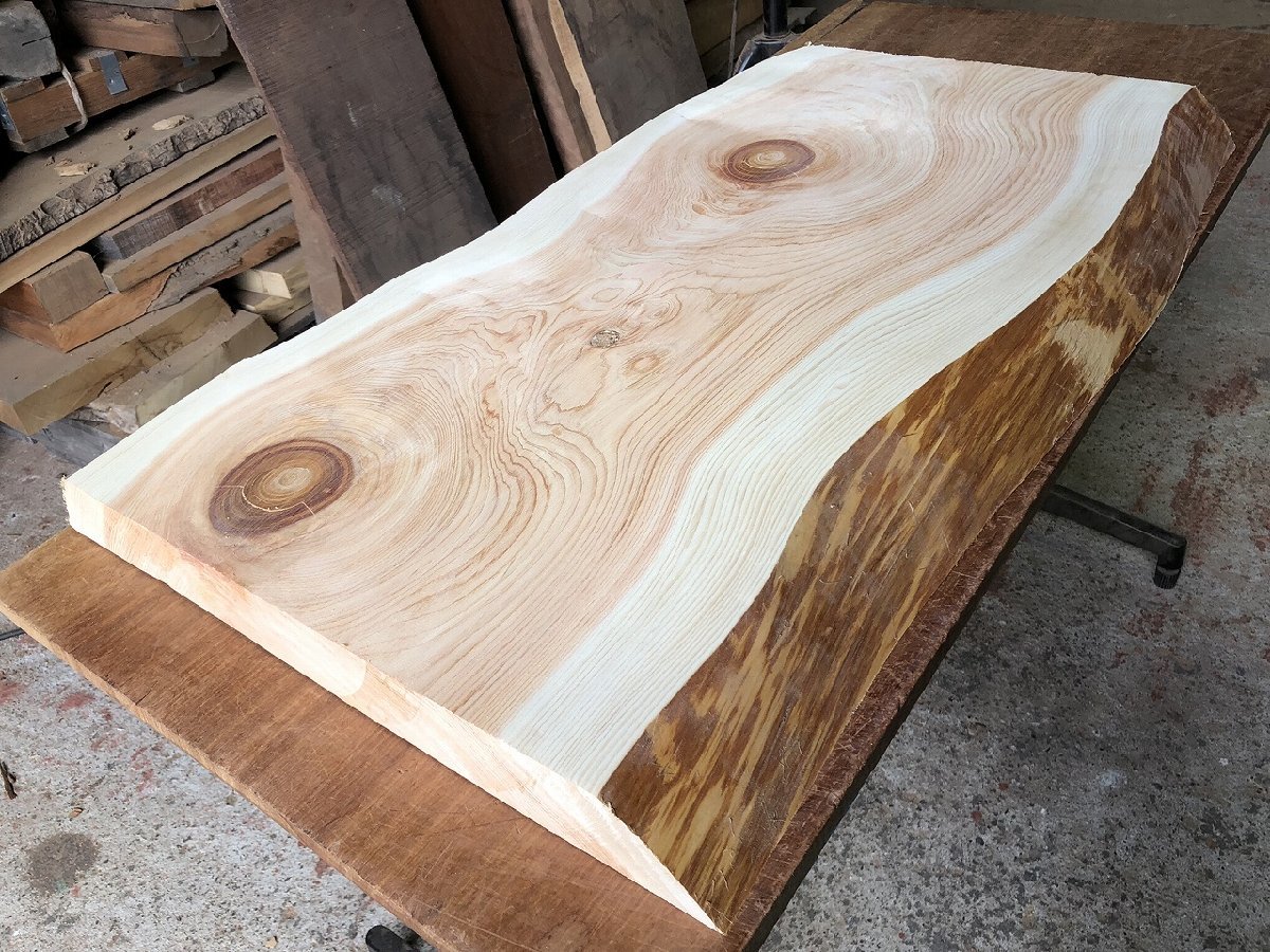P655C】檜 ～840×～500×～55㎜ 桧 テーブル材 一枚板 材料 天然木 無垢