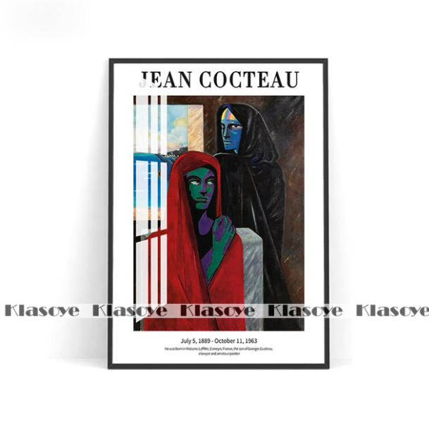 G1239 ジャン・コクトー　Jean Cocteau　絵画プリント キャンバスアートポスター 50×70cm 海外製 枠なし I_画像1