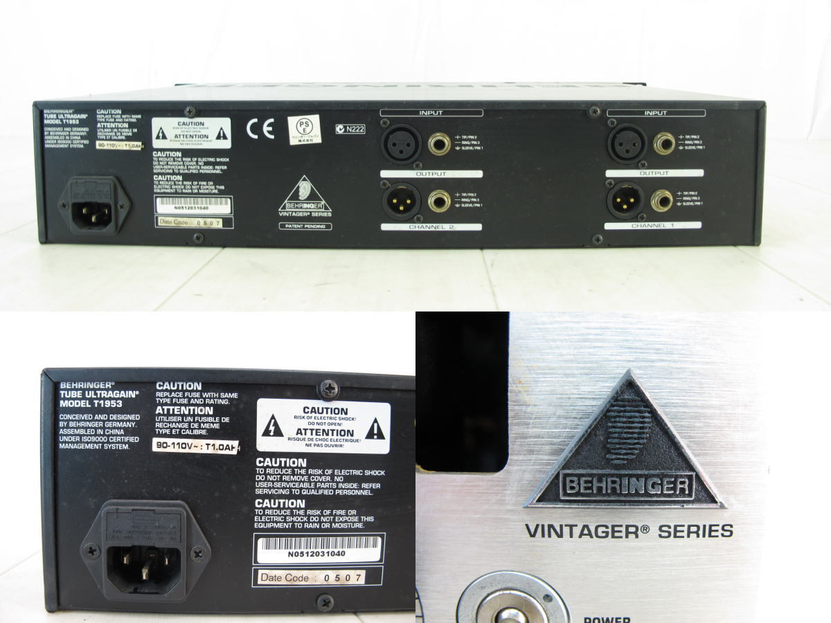 BEHRINGER 真空管マイクプリアンプ T1953【現状品