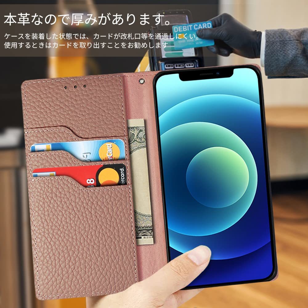 送料無料★TENSIK iPhoneXR ケース 手帳型 スマホケース マグネット式 レザー スタンド機能 (グレー×ピンク)_画像8