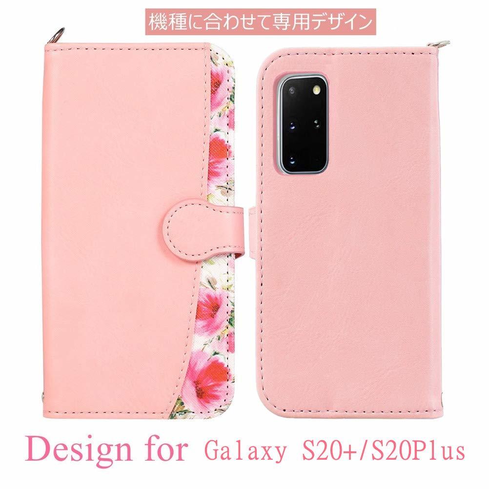 送料無料★Galaxy S20+ 5G SC-52A SCG02 ケース 手帳型 レザー TPU 耐衝撃 花柄(グリーン)_画像2