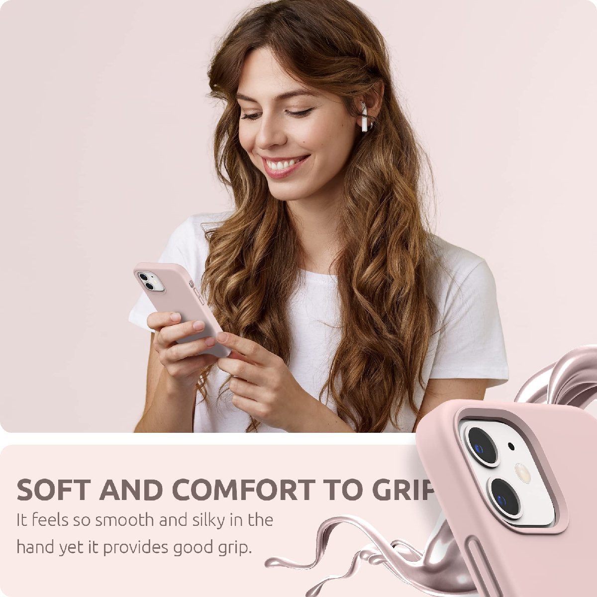 送料無料★SURPHY iphone12 mini ケース シリコン,5.4インチ対応 耐衝撃 超軽量 全面保護 (ピンク)_画像6