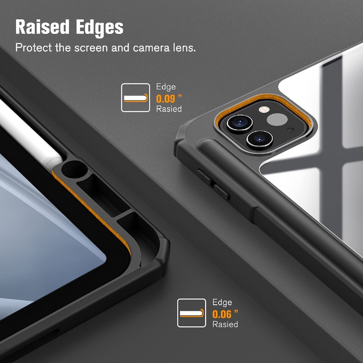 送料無料★Fintie iPad Pro 12.9 ケース 12.9インチ 透明バックカバー ワイヤレス充電対応 (1ブラック)_画像8