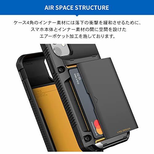 送料無料★VRS iPhone 11 ケース カード 収納 3枚 耐衝撃 背面 スライド 式カードホルダー (ブラック)_画像5