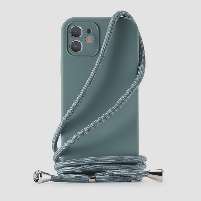  free shipping *Handodo iPhone 12 mini case neck shoulder with strap .(PineGreen)