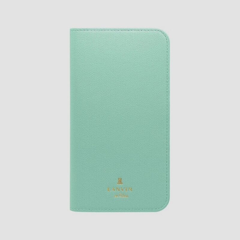 送料無料★ランバンオンブルー iPhone XR 手帳型 ケース カード 収納 (Blue Light)
