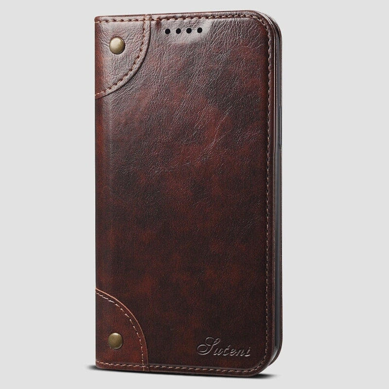 送料無料★iPhone 8 plus / 7 plus手帳型ケース 財布型 カード収納 軽量 防塵 薄型 耐衝撃 (ブラウン)_画像1