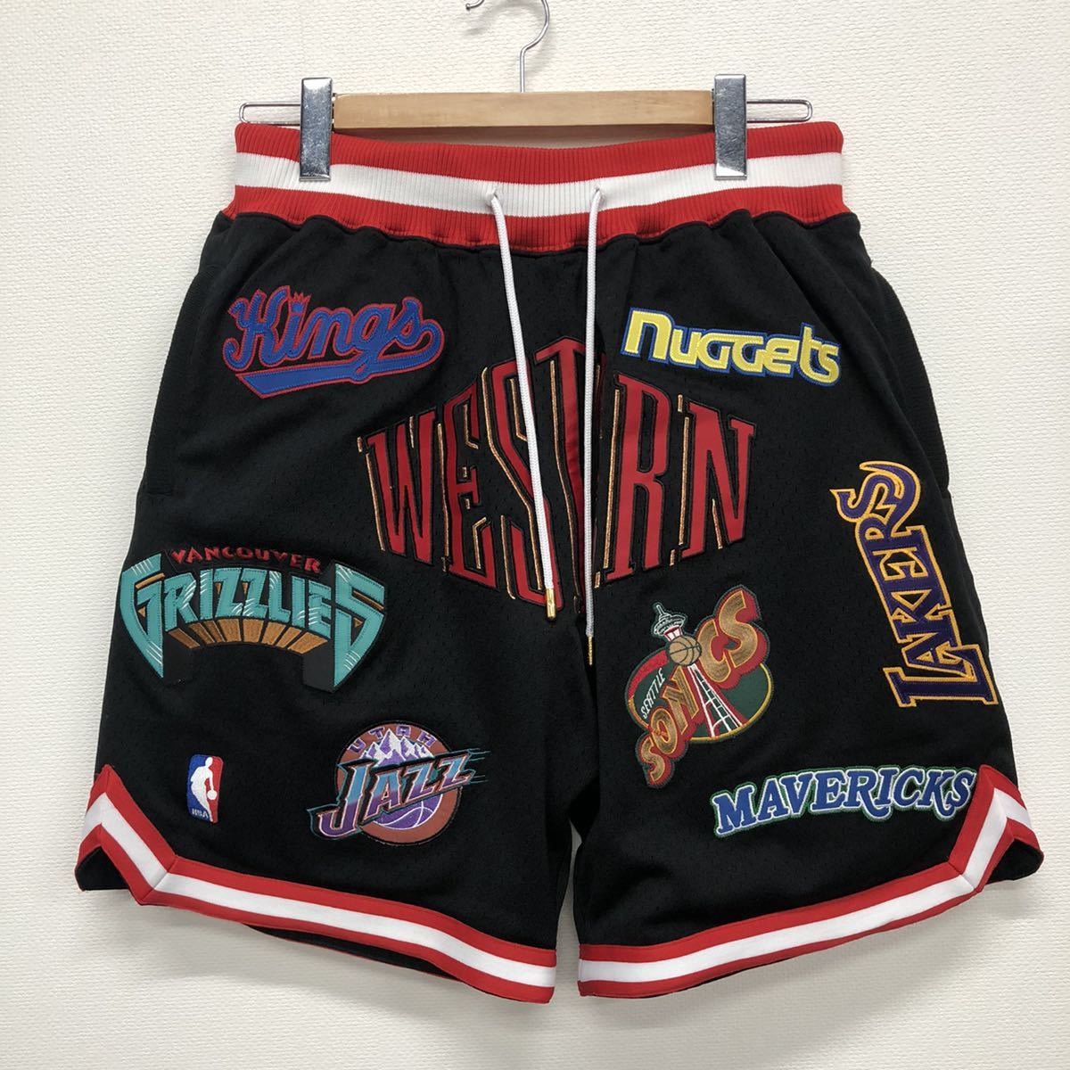 mitchellness】ミッチェルアンドネス☆ショートパンツ ハーフパンツ ショーツ NBA WESTERN バスケットボールパンツ ロゴ 総柄  sizeM 02