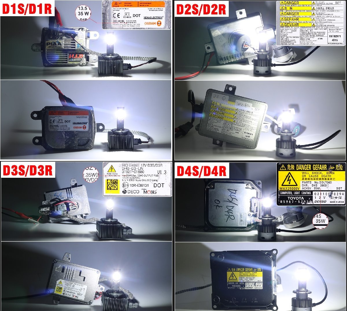 HID変換 LED ヘッドライトバルブ ロービーム D2S ムラーノ Z50 日産 H16.9～H20.8 6500K 13200lm_画像8