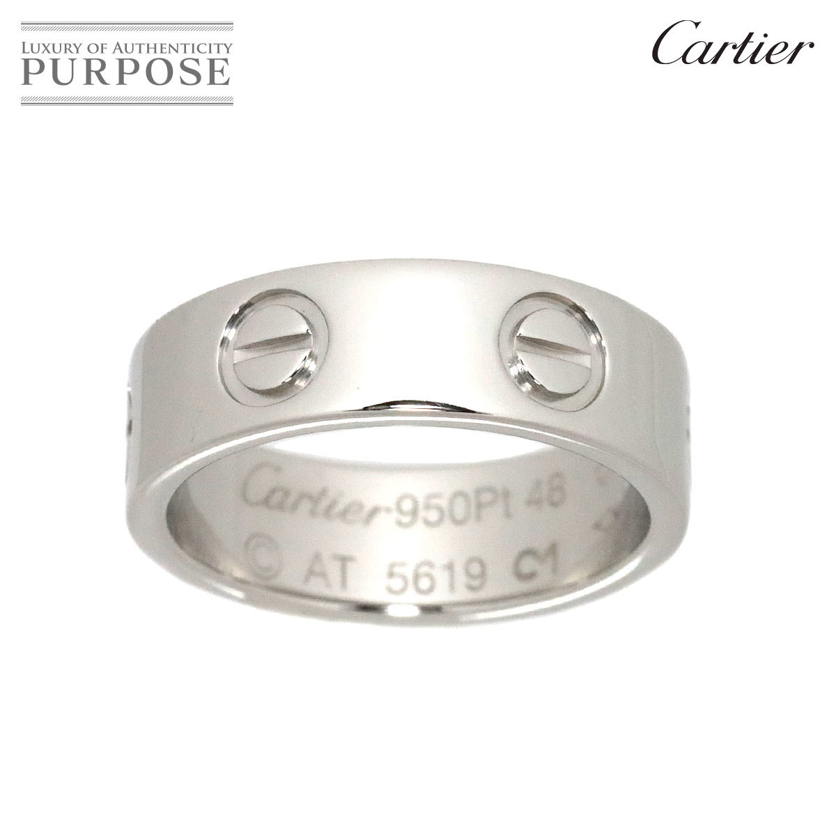 カルティエ Cartier ラブ #48 リング Pt プラチナ 指輪 Love Ring【証明書付き】 90179447