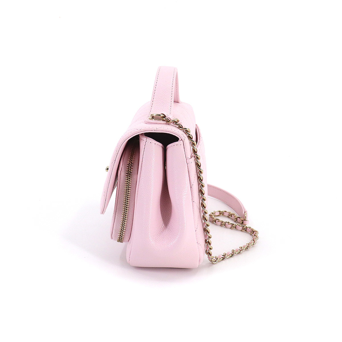 未使用 展示品 シャネル CHANEL マトラッセ ビジネスアフィニティ 2way ハンド ショルダー バッグ キャビアスキン ピンク A93749 90181701_画像3
