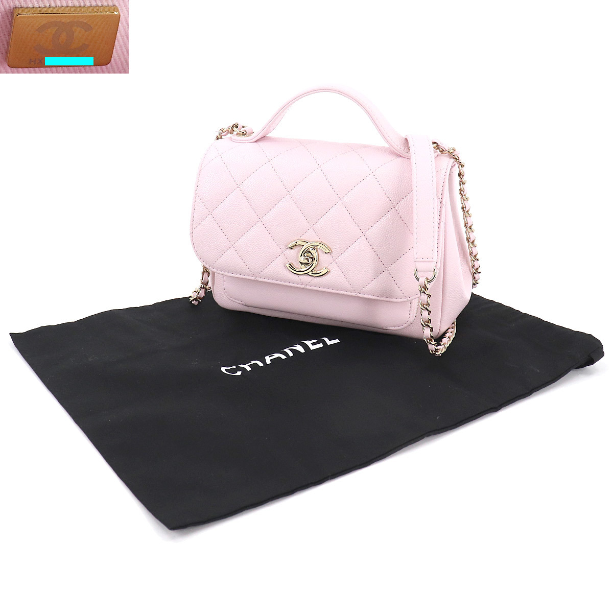未使用 展示品 シャネル CHANEL マトラッセ ビジネスアフィニティ 2way ハンド ショルダー バッグ キャビアスキン ピンク A93749 90181701_画像9