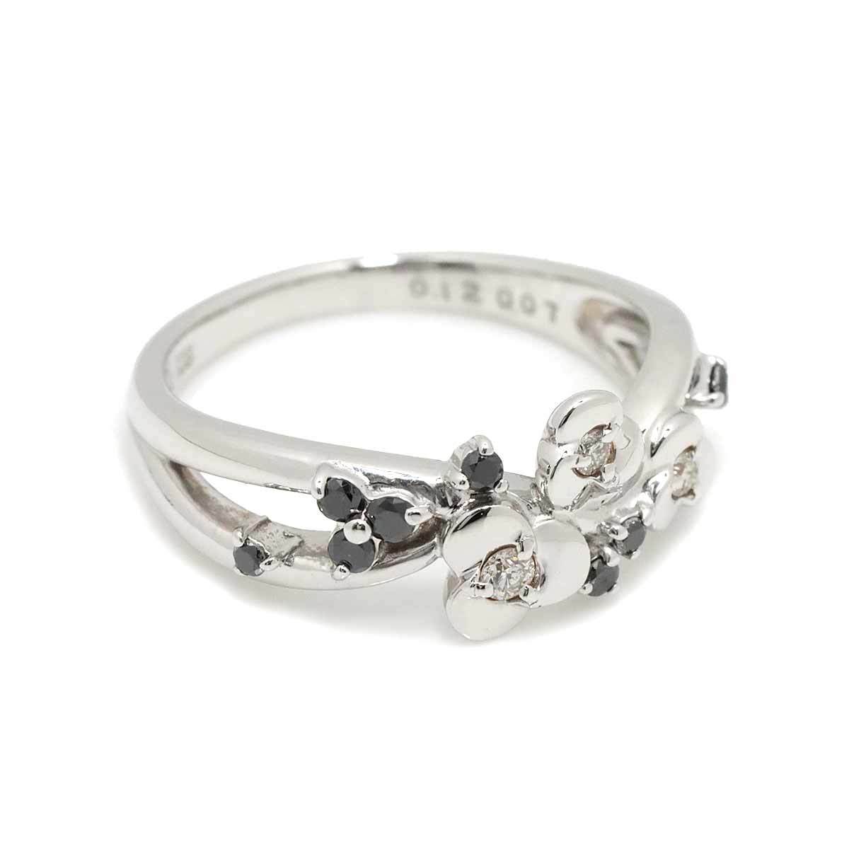 リング 11号 ダイヤ 0.12ct/0.07ct K18 WG ホワイトゴールド 750 指輪