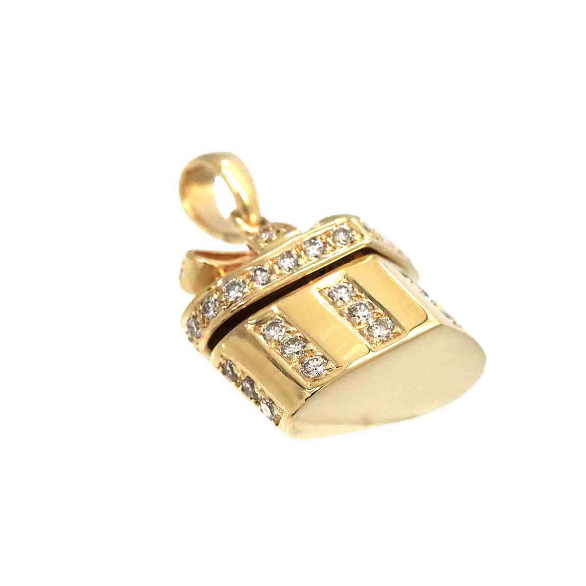 ダイヤ 0.51ct ブルートパーズ ペンダント トップ K18 YG イエローゴールド 750 Diamond Pendant 90181026 K18 750 イタリア製 18金 ゴールド チューリップ ブローチ ジュエリー