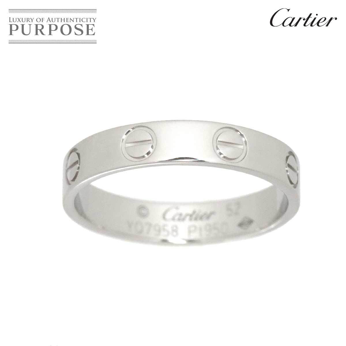 カルティエ Cartier ミニラブ #52 リング Pt プラチナ 指輪 Mini Love Ring 90180960