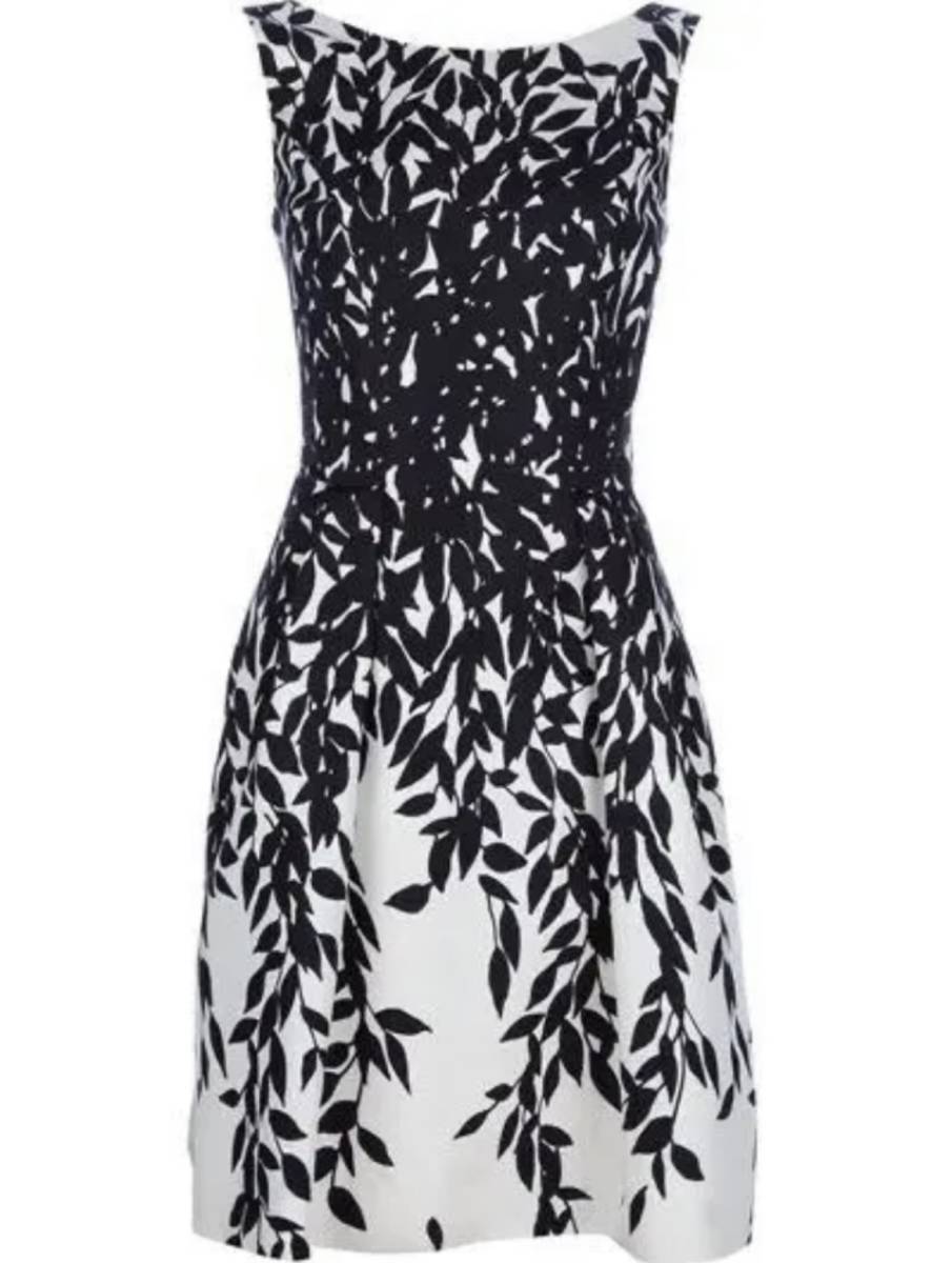 美品 ブルマリン Blumarine ワンピース ブラック×ホワイト フレア 38