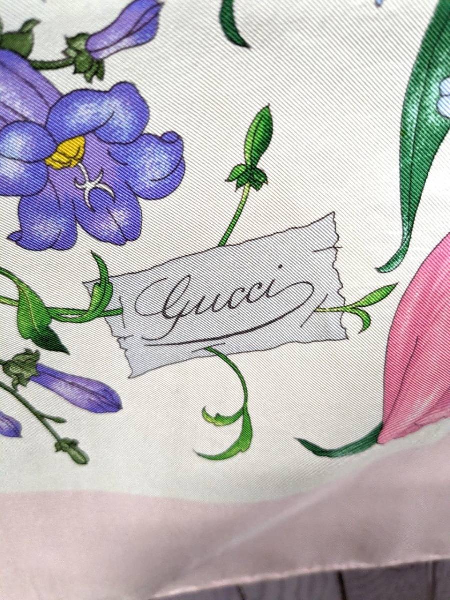 GUCCI グッチ オールドグッチ ヴィンテージ 大判スカーフ ショール 花