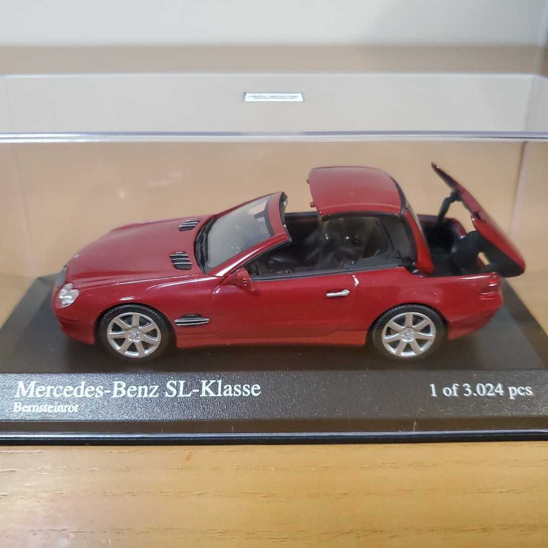 1/43 ミニチャンプス MINICHAMPS ミニカー/Mercedes-Benz SL-Klasse 2001 Bernsteinrot/メルセデス・ベンツ SLクラス レッドメタリック_画像1