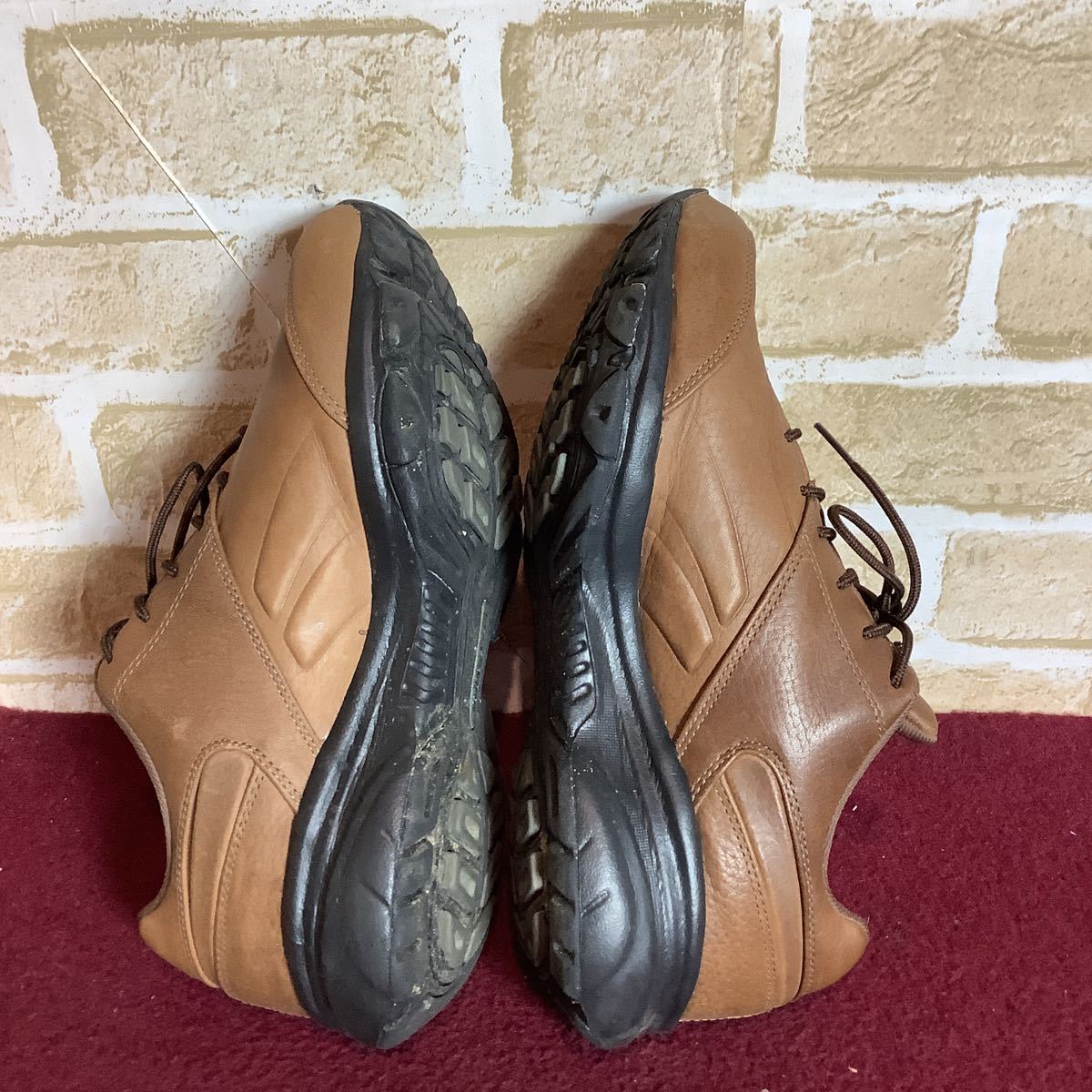 【売り切り!送料無料!】A-279 Reebok!レザースニーカー!24.5cm!ブラウン!天然皮革!雨晴兼用!ウォーキング!お散歩!旅行!中古!_画像6