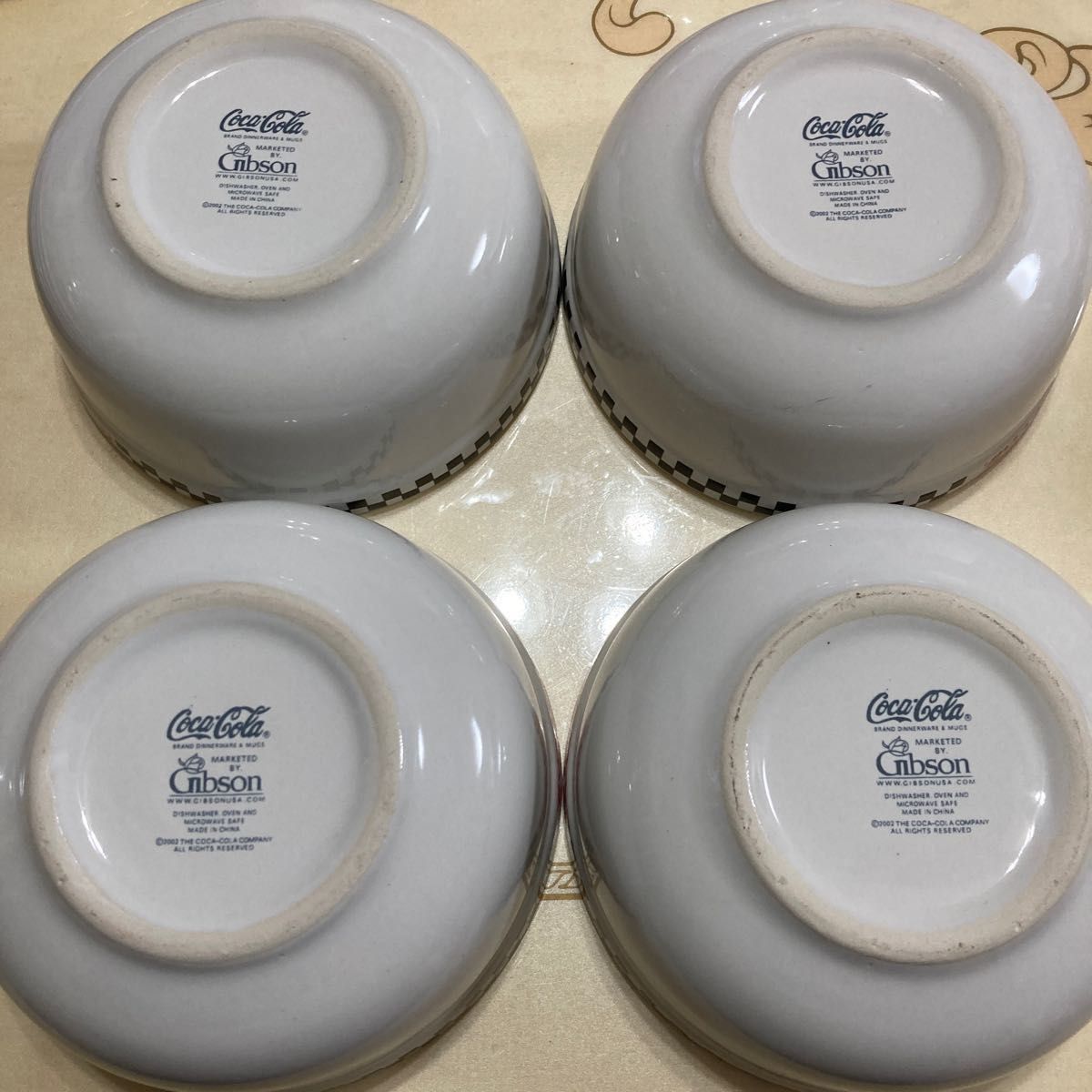 ビンテージ コカコーラ ギブソン社 陶器製 食器全4種4セット ビンテージ コカコーラ ギブソン社 陶器製 食器全4種4セット