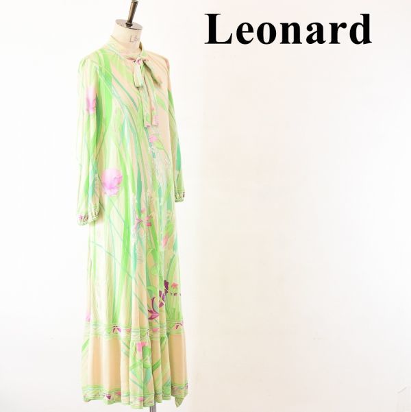 レディース 美品 レオナール LEONARD 最高級シルク ドレス シャツ